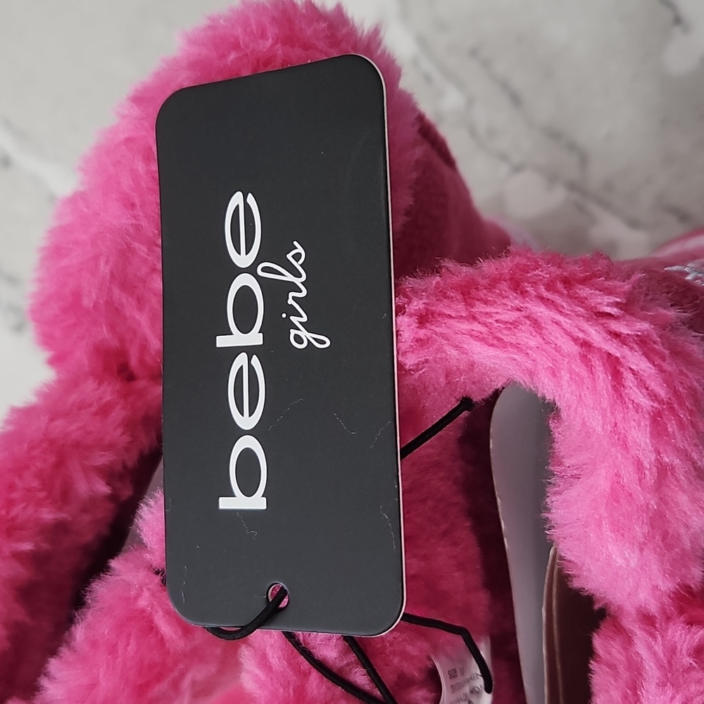 โจ BEBE Sparkle Queen Toddler Boots | Hot Pink Faux Fur & Rhinestone Glam โจ - Picture 5 of 6